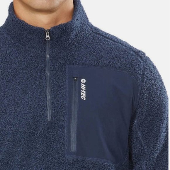Men's Hi Tec XXL Navy Quarter-Zip Fleece Pullover - Picture 4 of 10